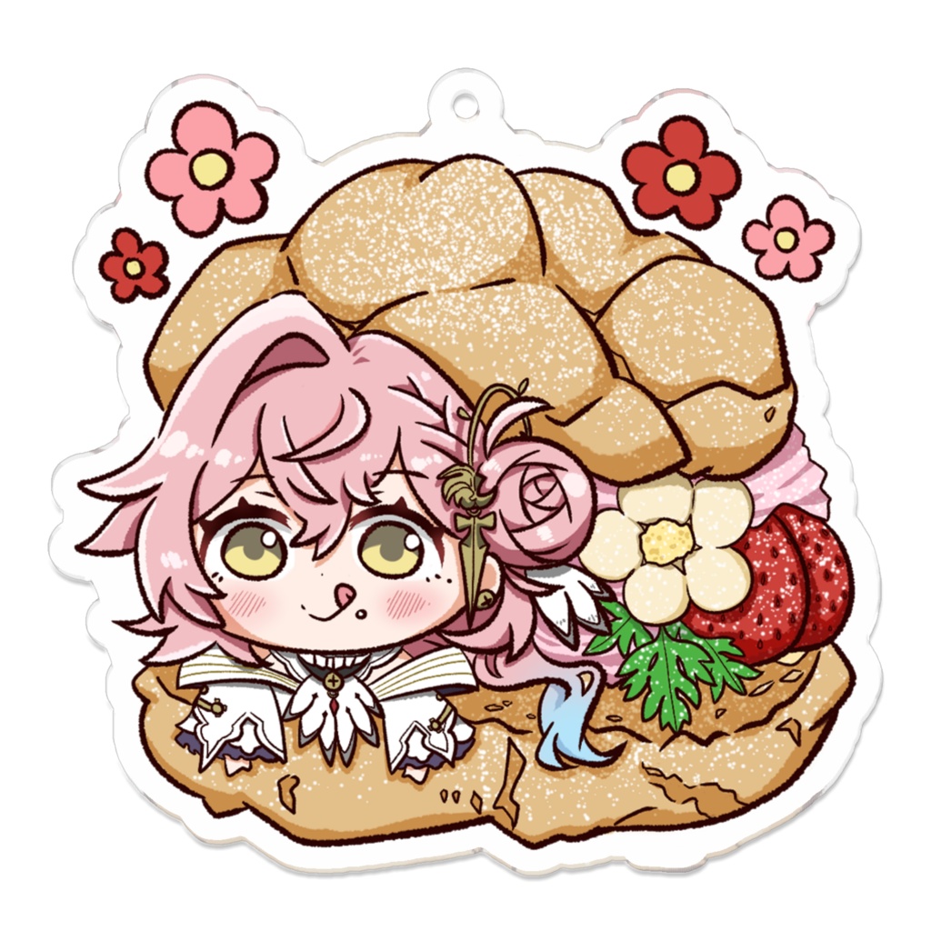 苺シュークリームサラアクリルキーホルダー