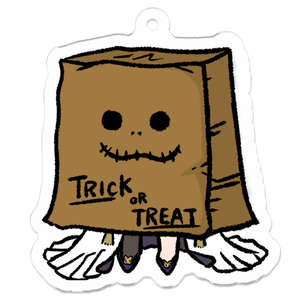 紙袋おばけくんミニアクリルキーホルダー[5cm]