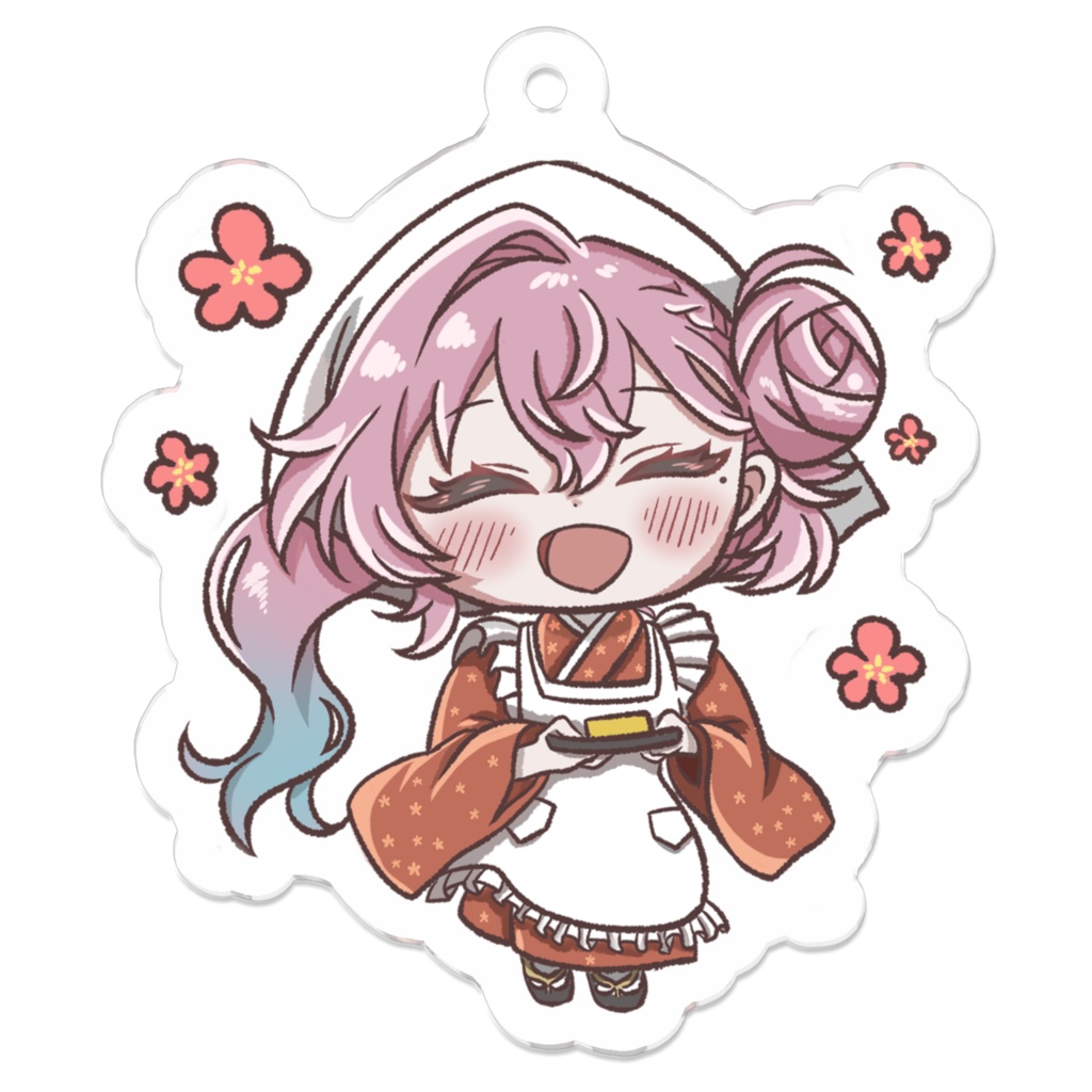 割烹着サラミニアクリルキーホルダー[5cm]