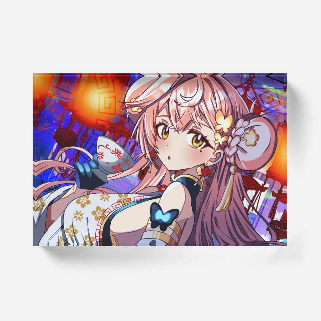 チャイナブルーアクリルブロック