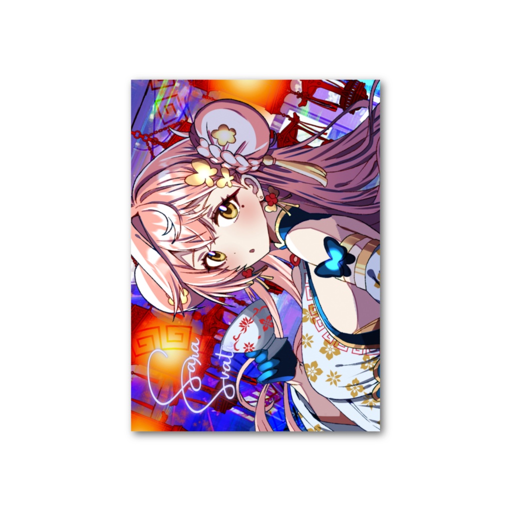 チェキ風カード④チャイナブルー