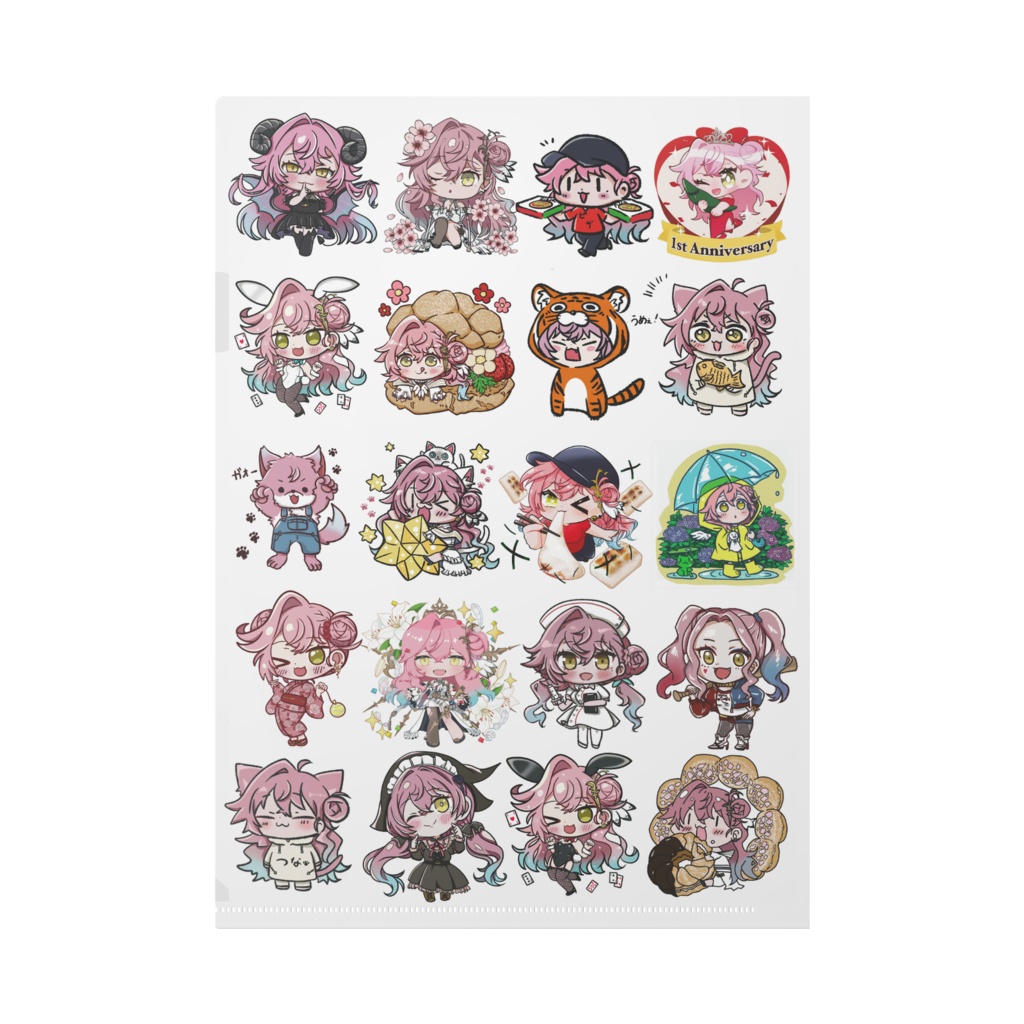 一周年ミニキャラクリアファイル
