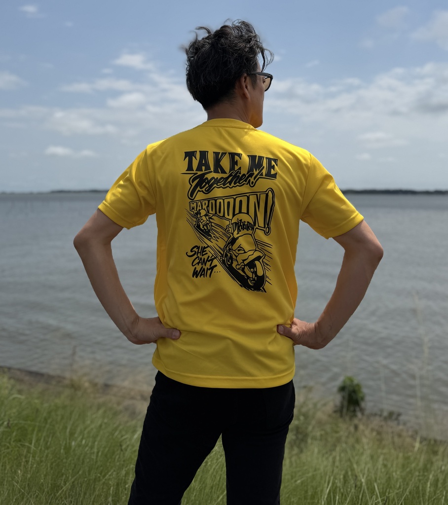 ドライTシャツ Take me インディゴブルー