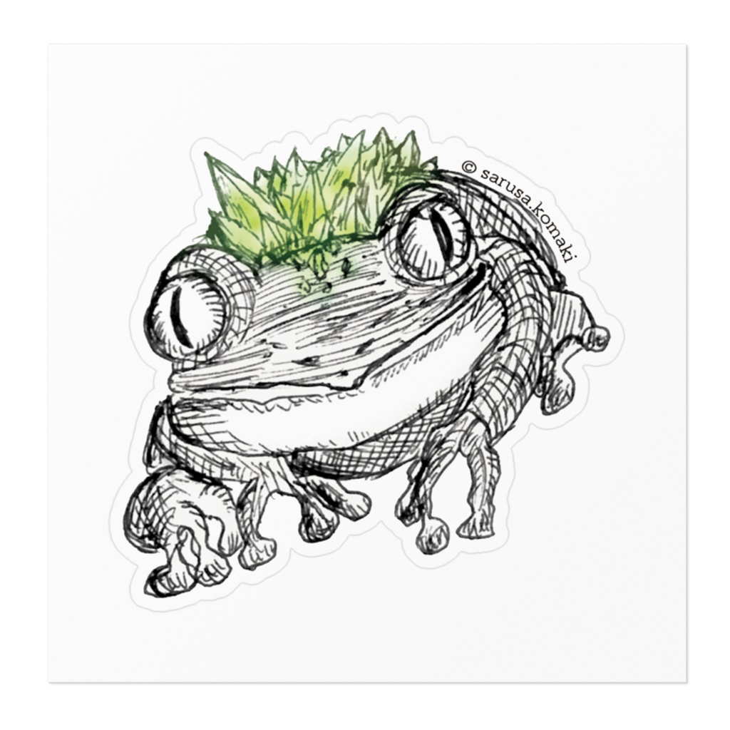 背中に鉱物ステッカー ギロルイシガエル