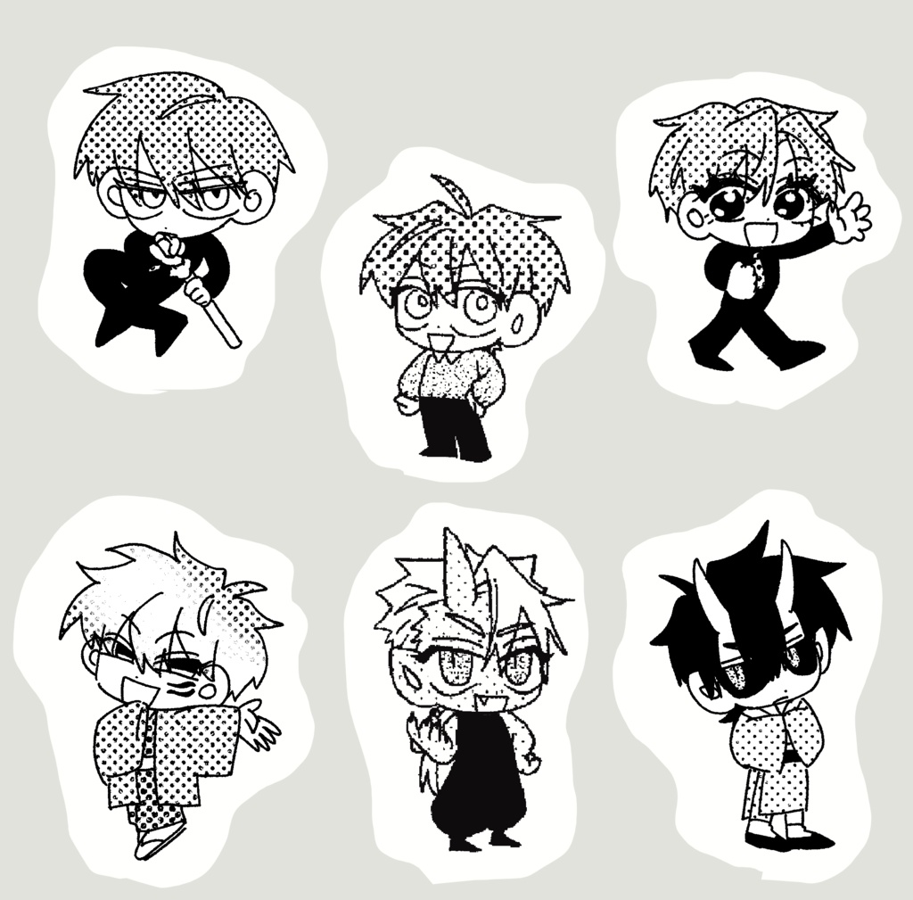 フレークシールセット(全6枚)