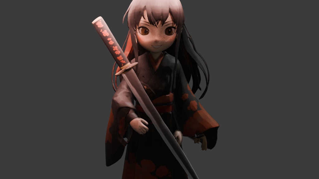 鍛冶の娘ほのか【FBX形式 / 商用利用可】3Dモデル