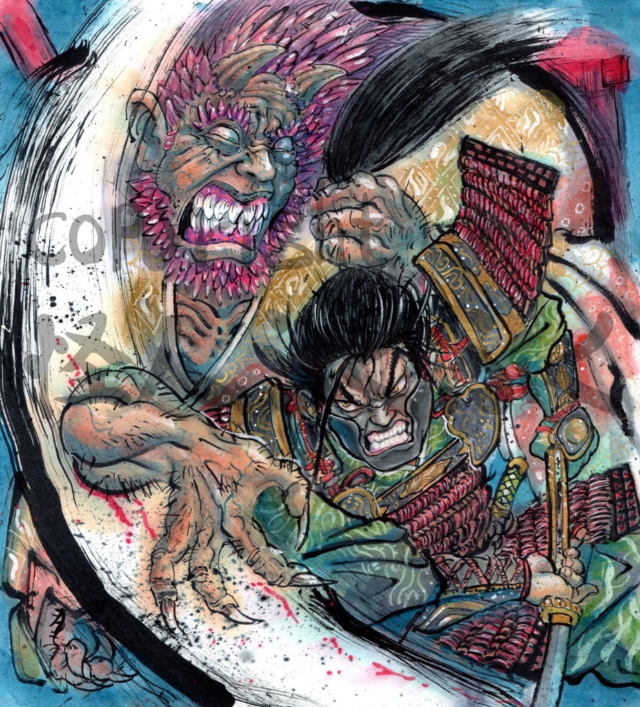 怪人ふくふく妖怪墨彩画マステ