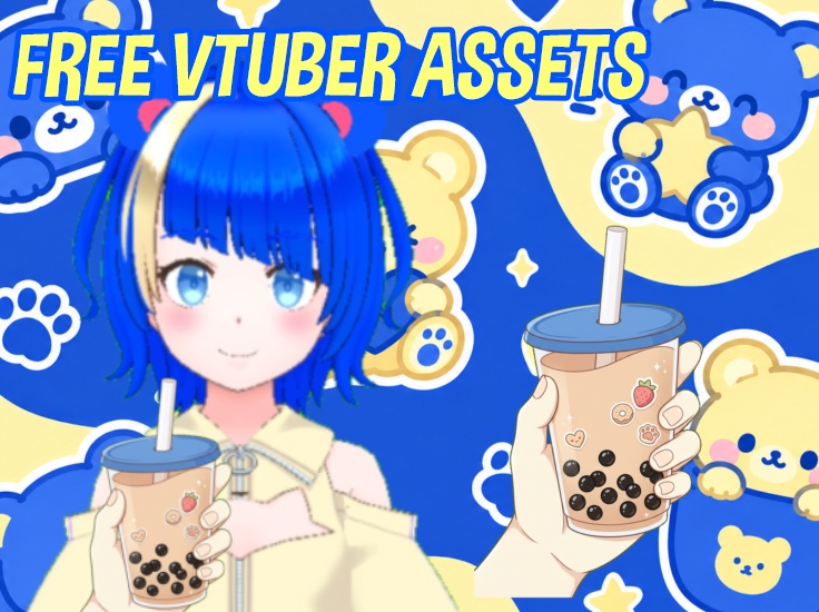 Free VTuber Assets: Hand Holding Boba Tea Mug Prop