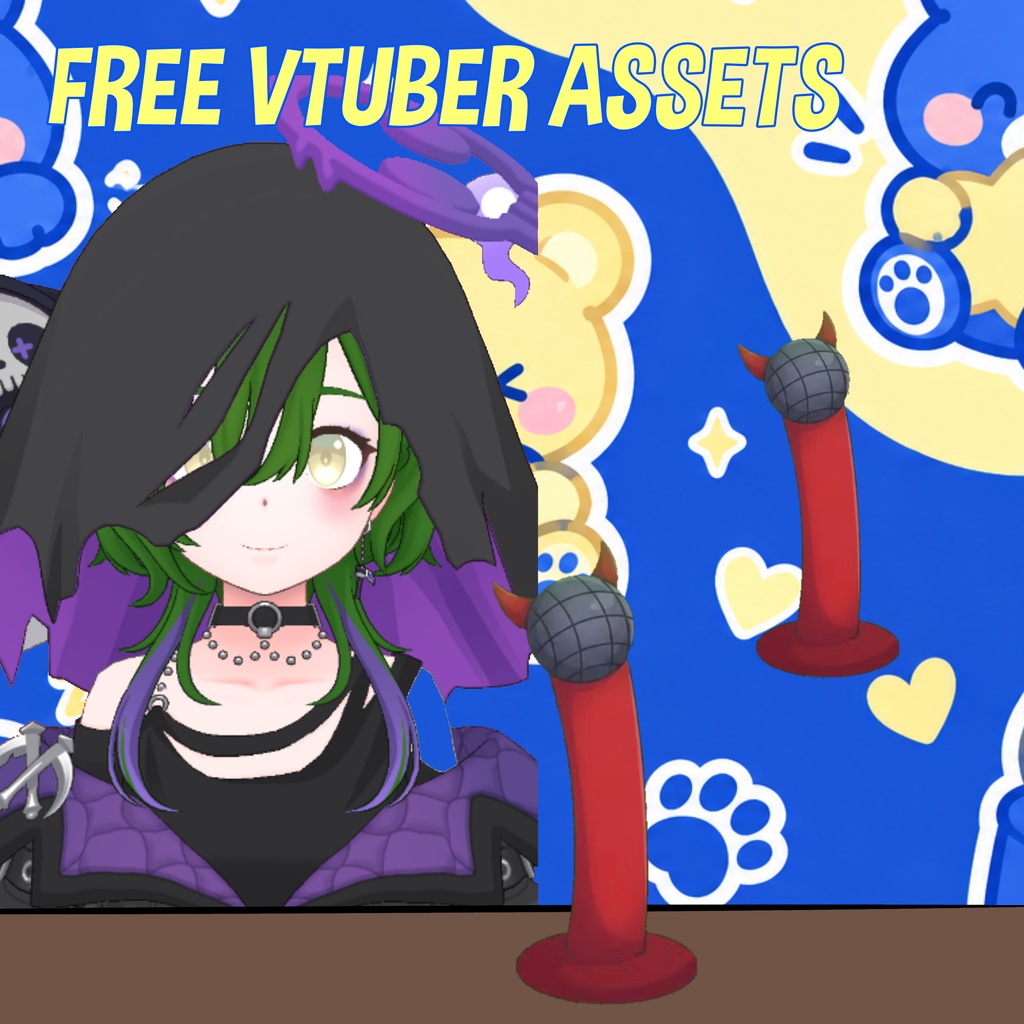 Free VTuber Assets: Demon Microphone (Desk)