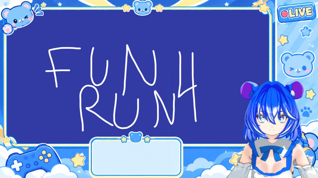 Free VTuber Assets: Pastel Blue Cloudy Overlays