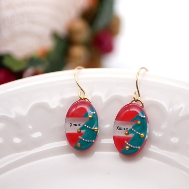 ドロップキャンディ・クリスマスピアス・イヤリング