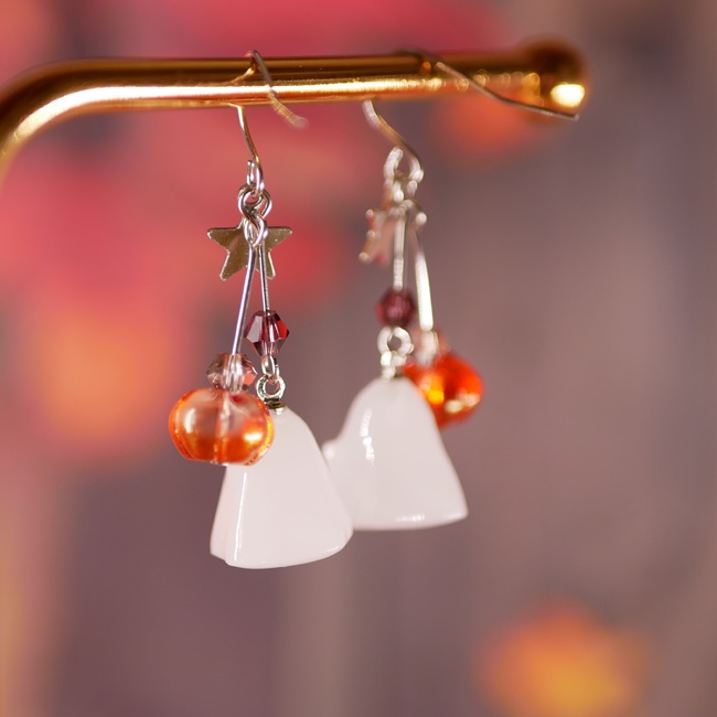 ハロウィン!2種のオバケとカボチャのピアス・イヤリング/シルバー