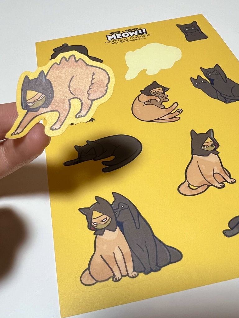 NOOB × SCORP MEOW!! ハーフカットシール2枚セット