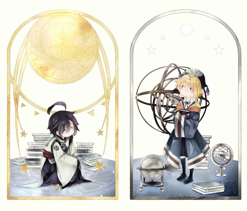 狼主人の天文学者風アクリルキーホルダー