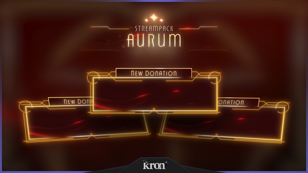 〖配信者向け〗Aurum|ゴールド・ラグジュアリー 動く配信画面|OBS対応オーバーレイ