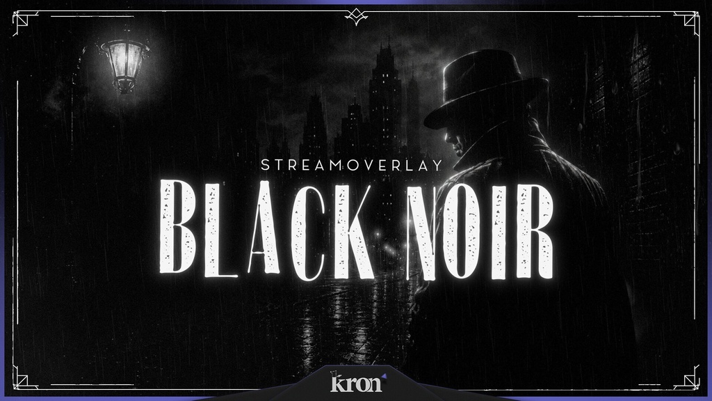 〖配信者向け〗Black Noir|ノワール・ミステリー 動く配信画面|OBS対応オーバーレイ