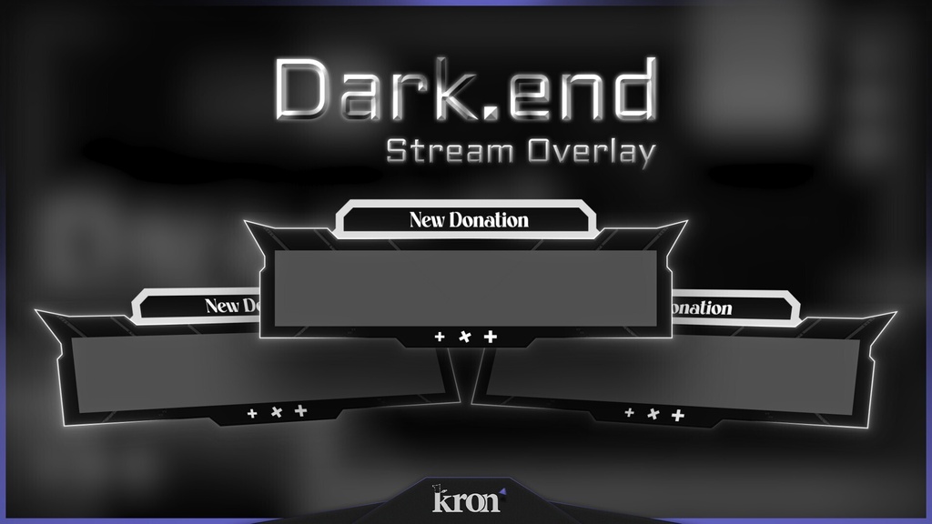 〖配信者向け〗Darkend|ダーク・ミニマルテック 動く配信画面|OBS対応オーバーレイ