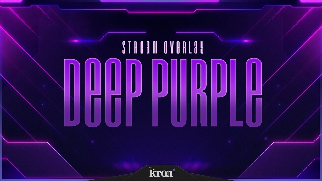 〖配信者向け〗Deep Purple|パープルネオン 動く配信画面|OBS対応オーバーレイ