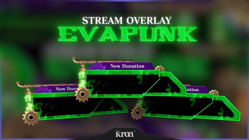 〖配信者向け〗Evapunk|ネオン・インダストリアル 動く配信画面|OBS対応オーバーレイ