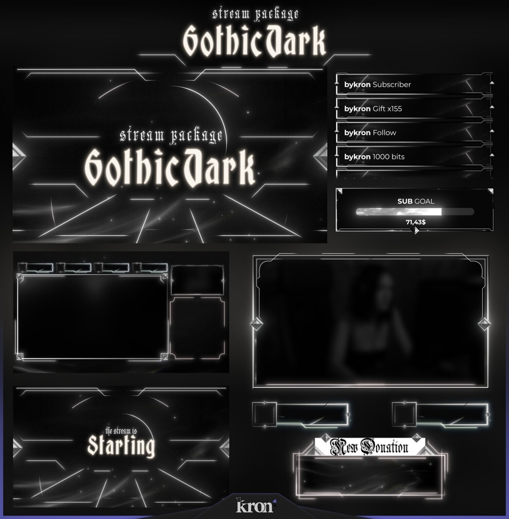 〖配信者向け〗Gothic Dark|ゴシック・ダークファンタジー 動く配信画面|OBS対応オーバーレイ