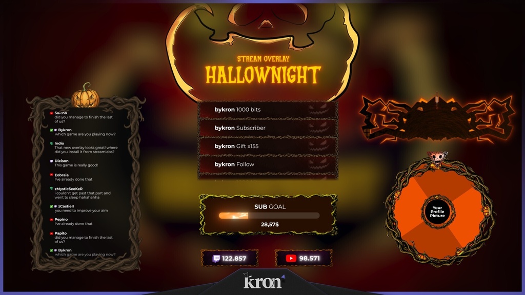 〖配信者向け〗Hallownight|ハロウィン 動く配信画面|OBS対応オーバーレイ
