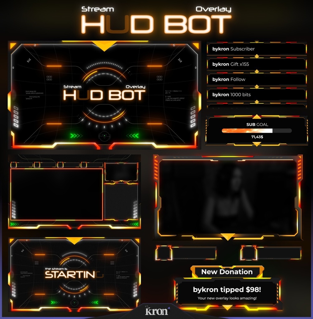 〖配信者向け〗Hud Bot｜HUD・タクティカル 動く配信画面｜OBS対応オーバーレイ