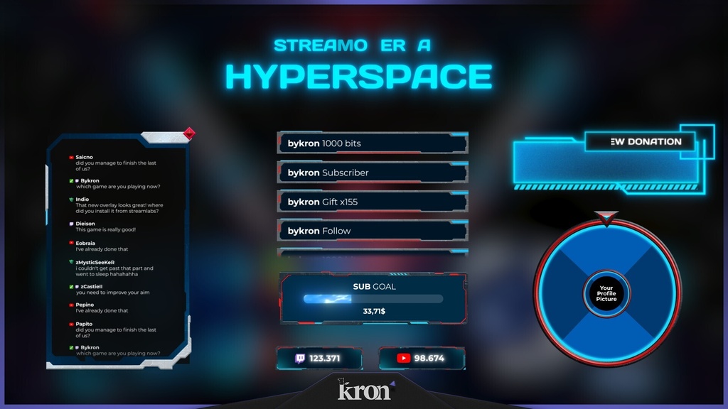 〖配信者向け〗Hyperspace|宇宙船・SF 動く配信画面|OBS対応オーバーレイ