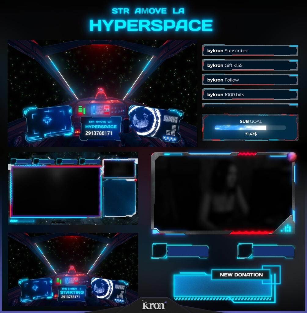 〖配信者向け〗Hyperspace|宇宙船・SF 動く配信画面|OBS対応オーバーレイ