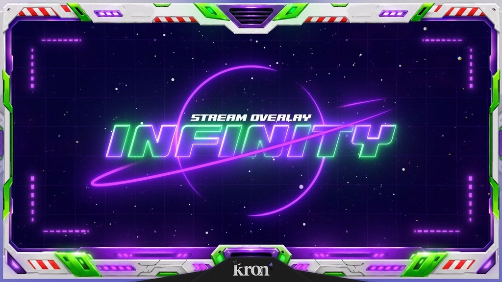 〖配信者向け〗Infinity|ネオンSF 動く配信画面|OBS対応オーバーレイ