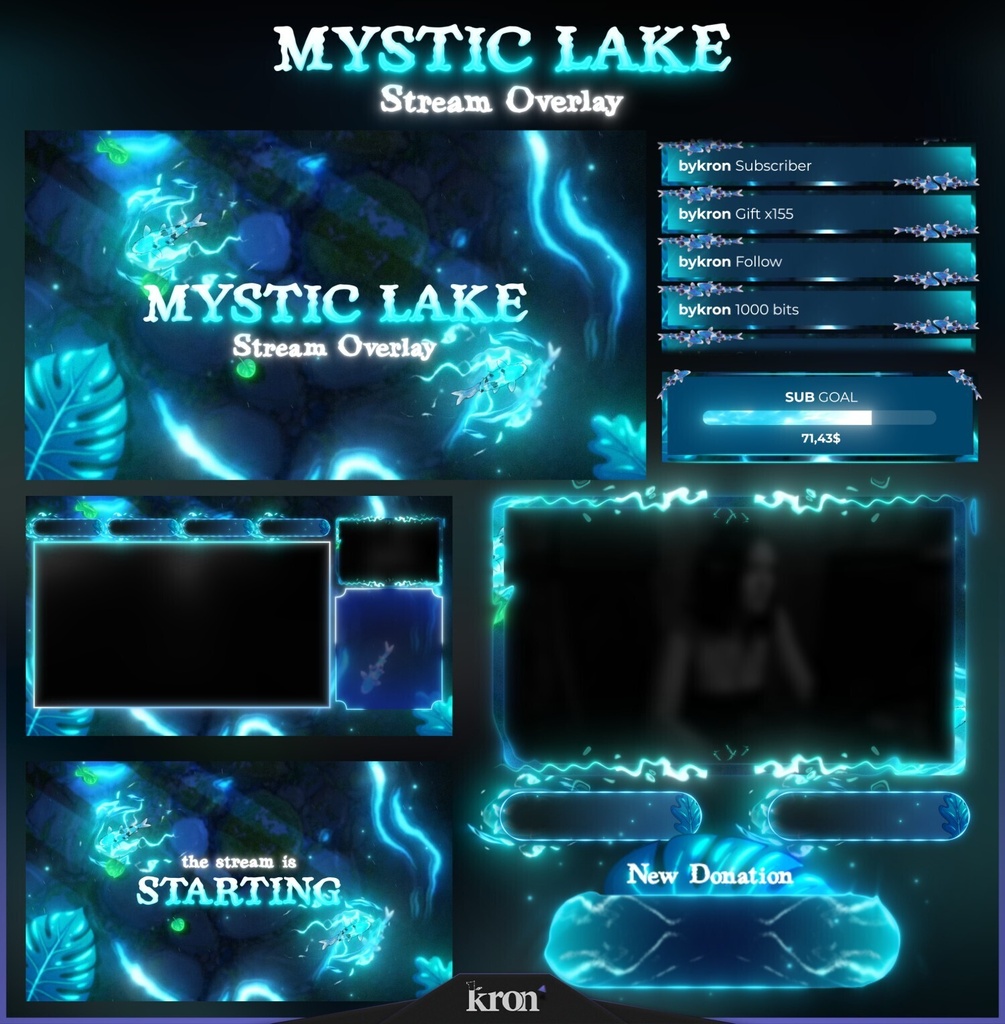 〖配信者向け〗Mystic Lake｜幻想的な湖・鯉 動く配信画面｜OBS対応オーバーレイ