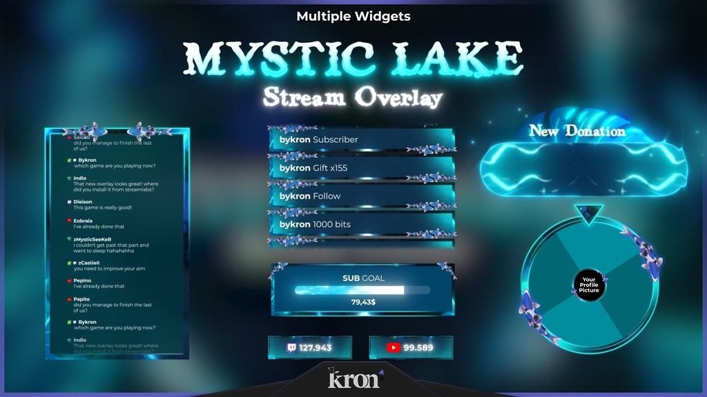 〖配信者向け〗Mystic Lake|幻想的な湖・鯉 動く配信画面|OBS対応オーバーレイ