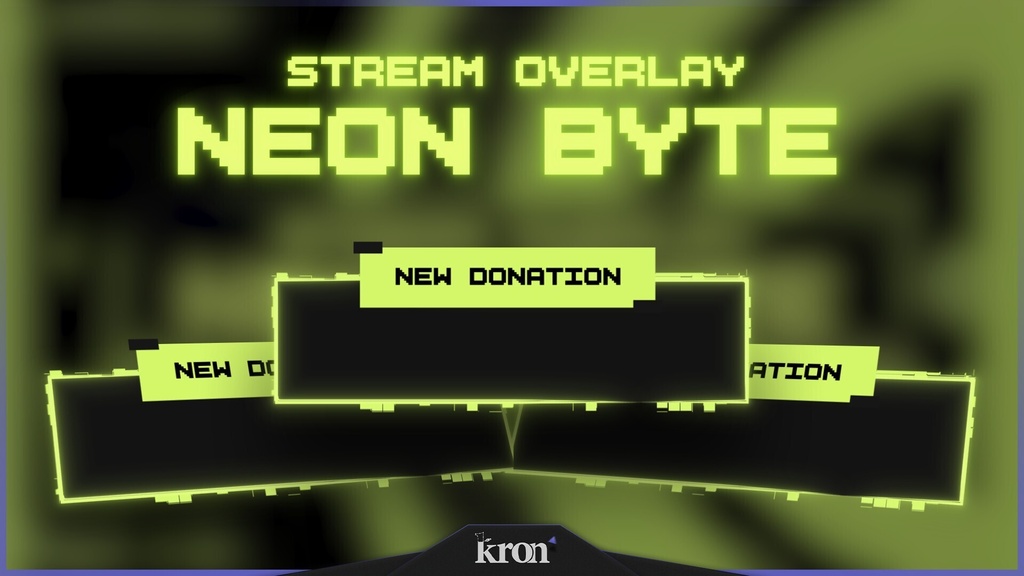 〖配信者向け〗Neon Byte|ネオングリーン・デジタル 動く配信画面|OBS対応オーバーレイ