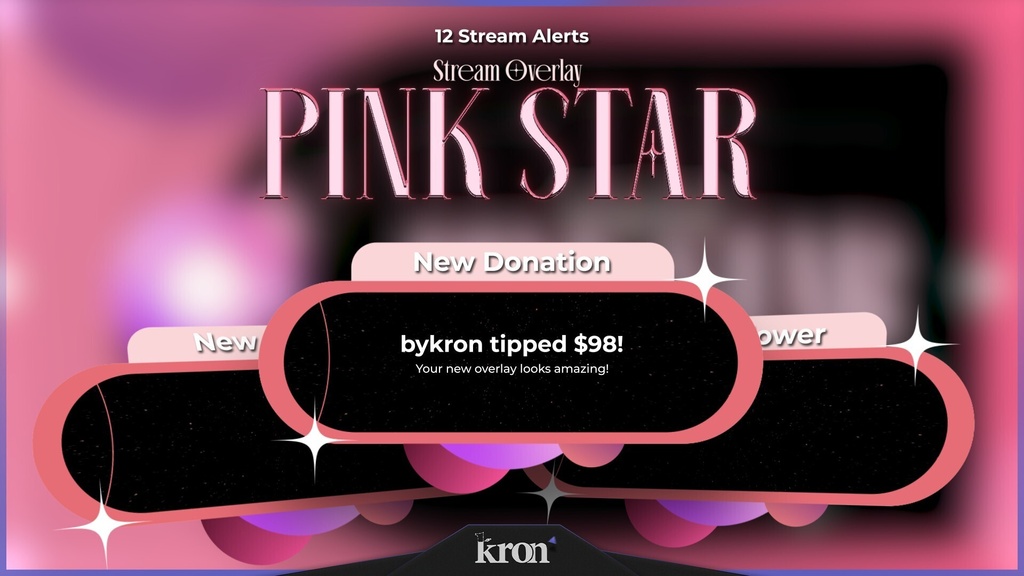 〖配信者向け〗Pink Star|ピンク・スター 動く配信画面|OBS対応オーバーレイ