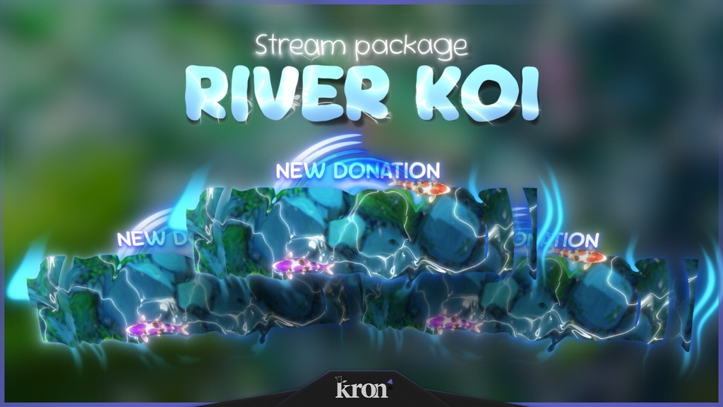 〖配信者向け〗River Koi|和・鯉と川 動く配信画面|OBS対応オーバーレイ