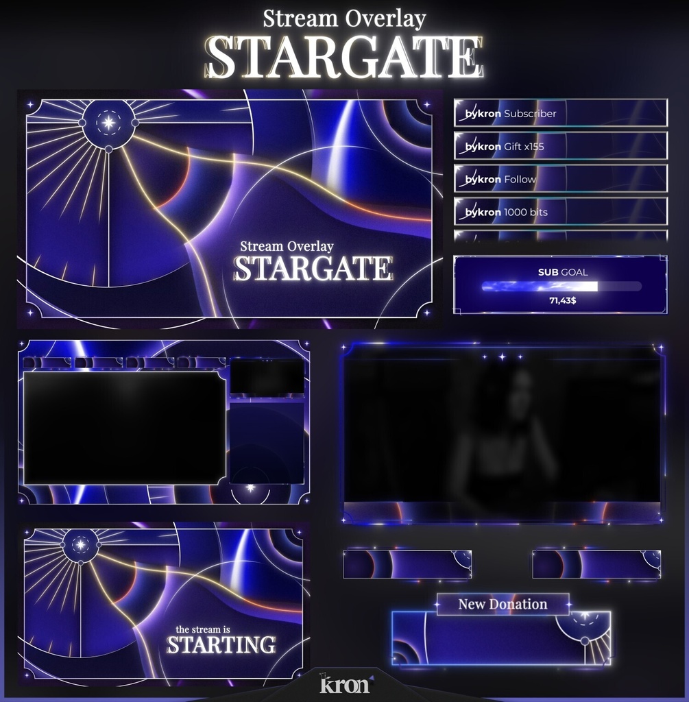 〖配信者向け〗Stargate｜星座・コズミック 動く配信画面｜OBS対応オーバーレイ