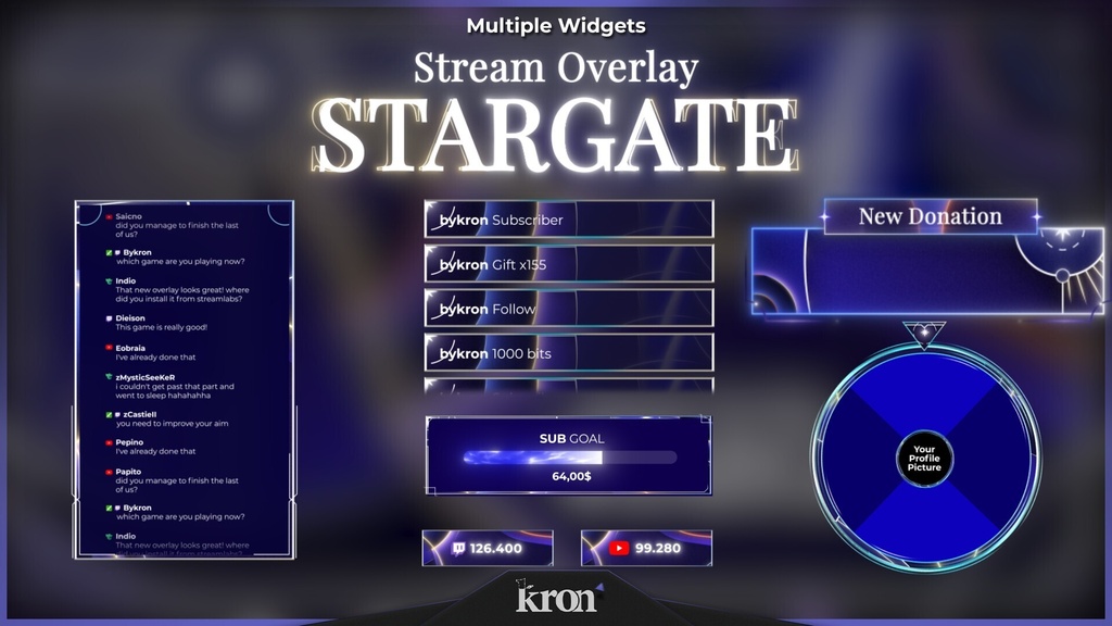 〖配信者向け〗Stargate|星座・コズミック 動く配信画面|OBS対応オーバーレイ