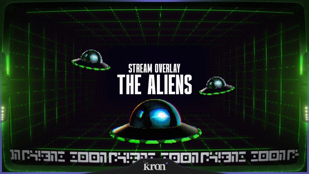 〖配信者向け〗The Aliens|レトロSFアーケード 動く配信画面|OBS対応オーバーレイ