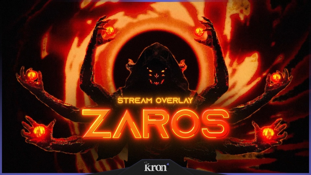 〖配信者向け〗Zaros|ダークファンタジー・悪魔 動く配信画面|OBS対応オーバーレイ