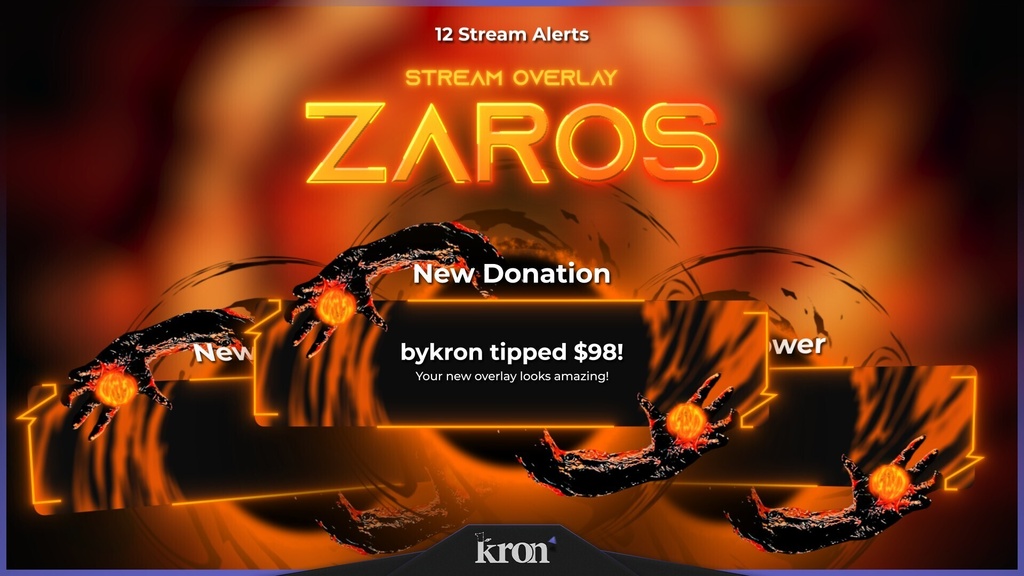〖配信者向け〗Zaros|ダークファンタジー・悪魔 動く配信画面|OBS対応オーバーレイ
