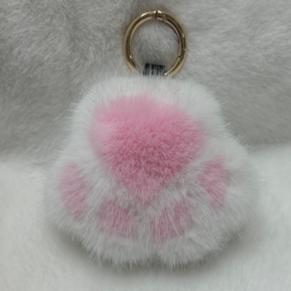 超可愛い猫の足跡　白ピンク　キーホルダー・ストラップ