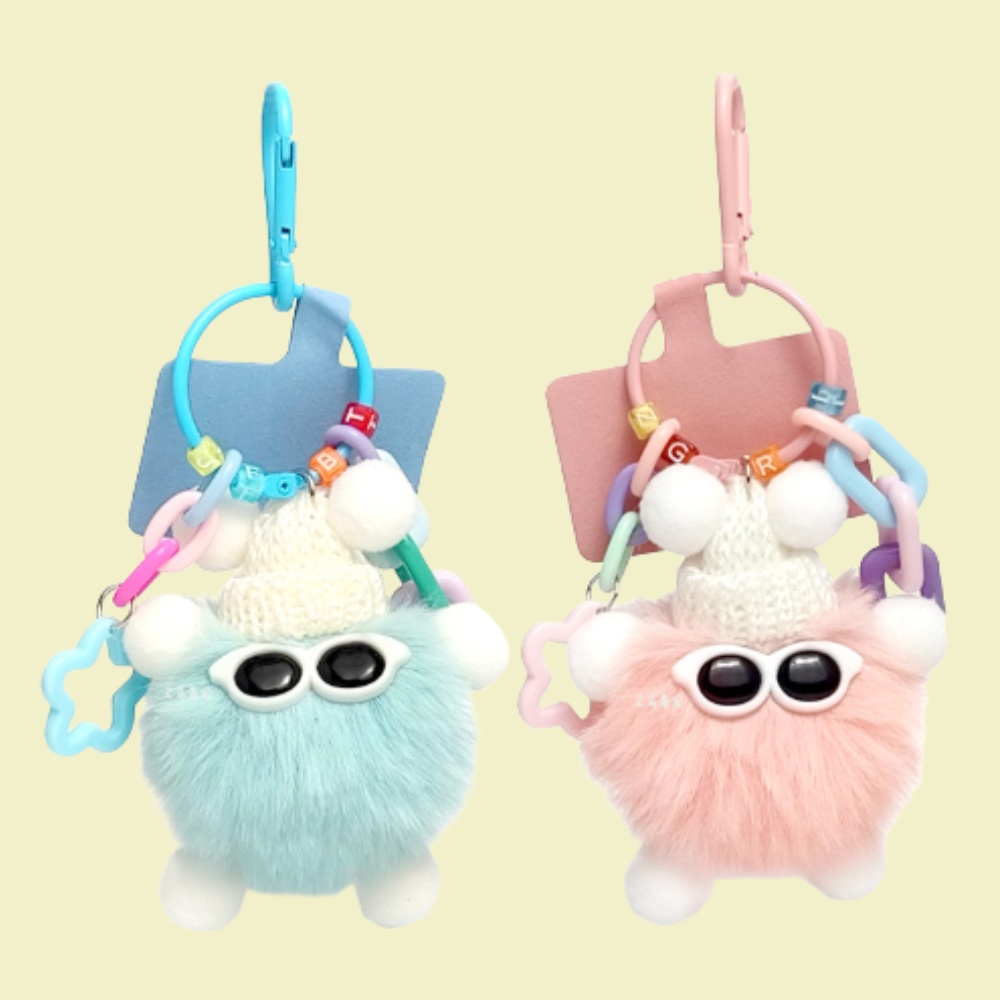 『新発売』　超可愛い小妖精ペア（青色・ピンク）　キーホルダー・ストラップ