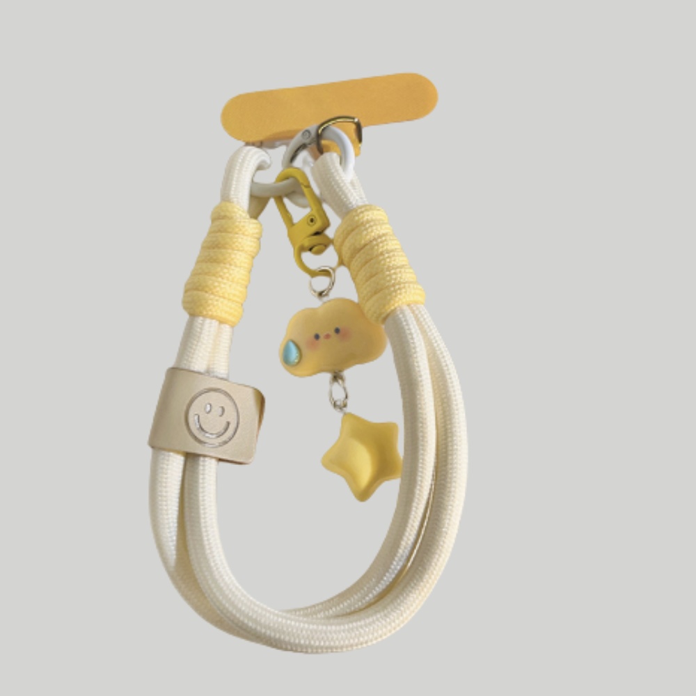 『新発売』　超可愛い手首携帯ストラップ　黄色 / 黄雲