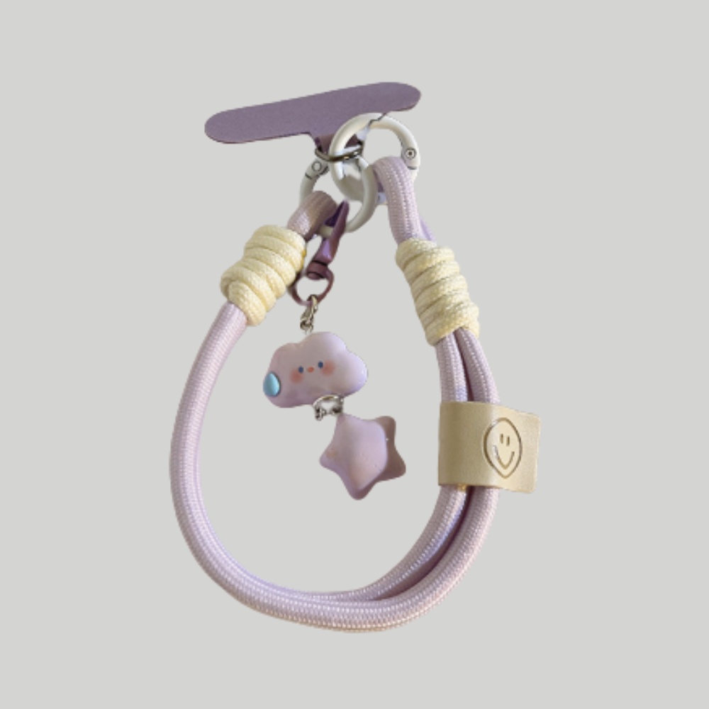 『新発売』　超可愛い手首携帯ストラップ　紫色 / 紫雲