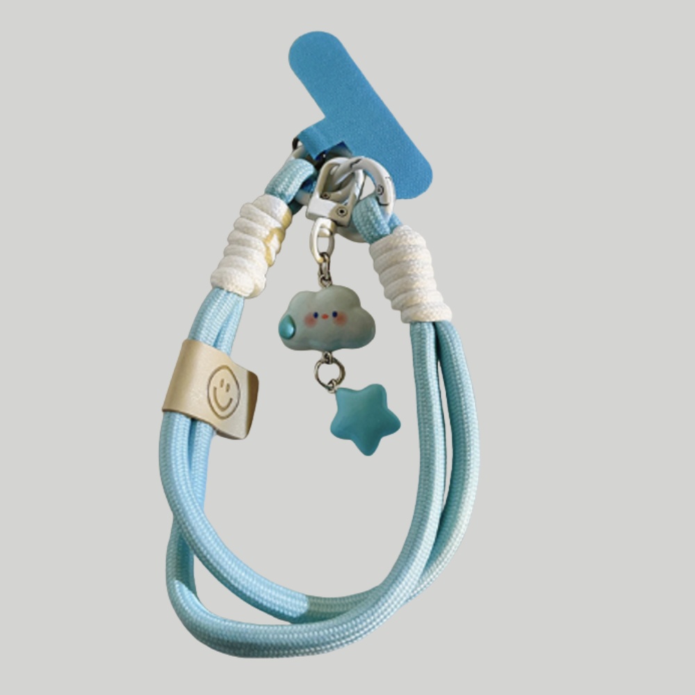 『新発売』　超可愛い手首携帯ストラップ　青色 / 青雲