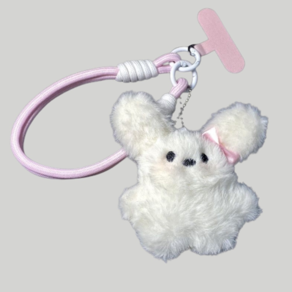 超可愛い手首携帯ストラップ　うさぎ（リボン）