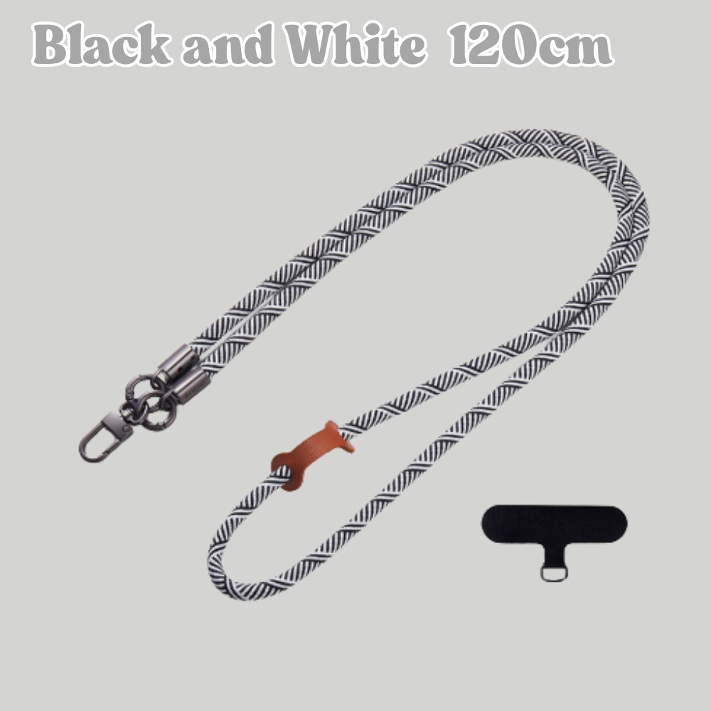 『新発売』　スマホストラップ 首掛け 肩掛け 斜め掛け 携帯ストラップ　ブラックホワイト