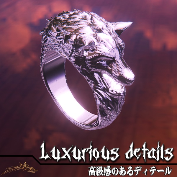 【オリジナル3Dモデル】~Silver Fang-銀の牙~ 指輪 アクセサリー Ring