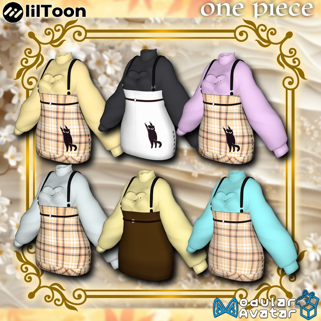 【5アバター対応】ゆったりニット×黒猫ワンピ【VRChat向け衣装モデル】#Eight_River