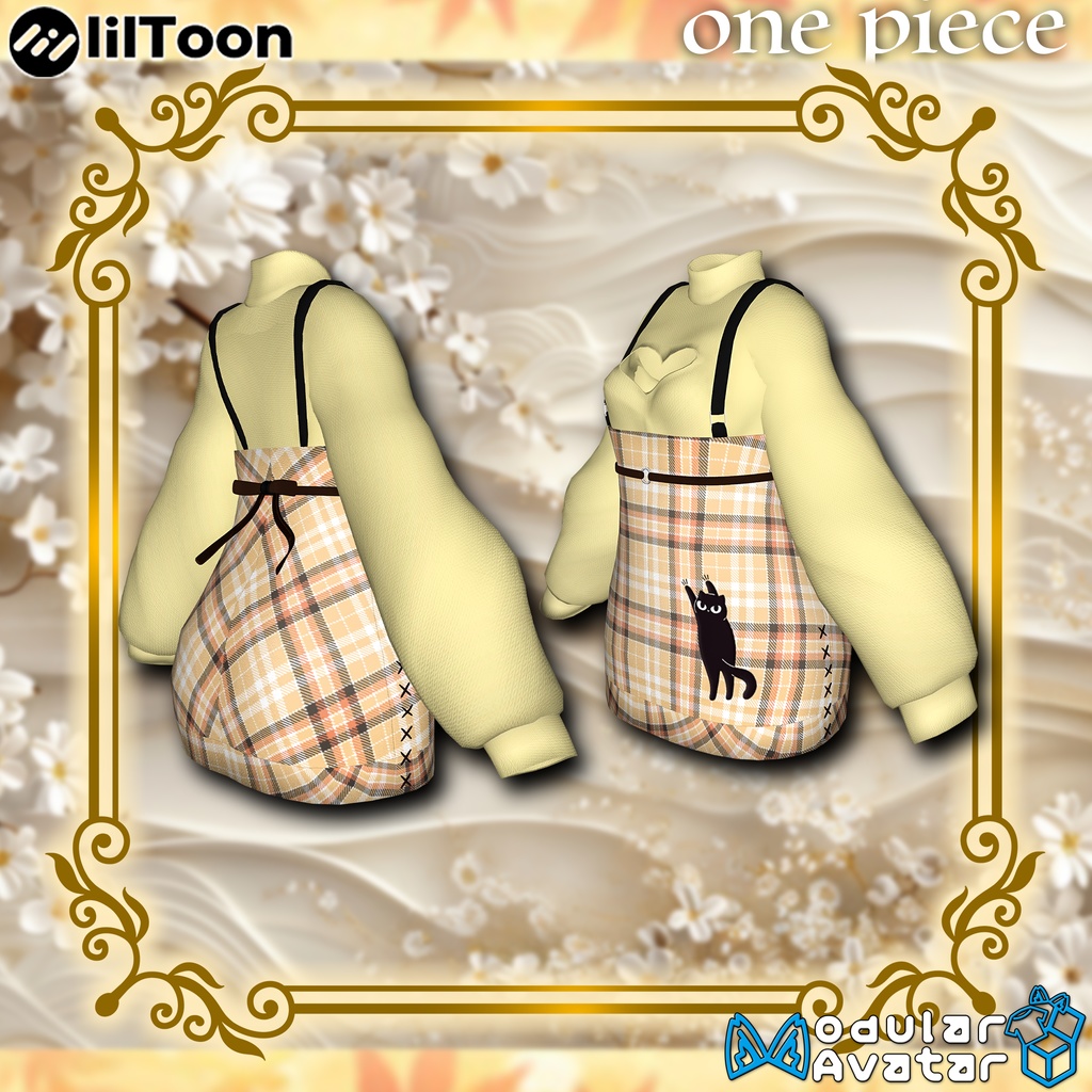 【5アバター対応】ゆったりニット×黒猫ワンピ【VRChat向け衣装モデル】#Eight_River