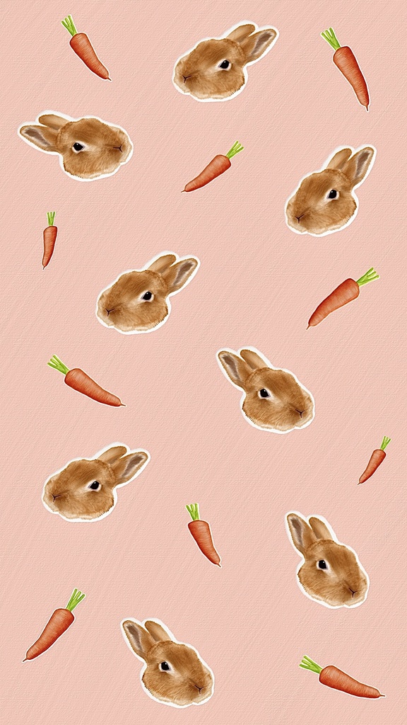 【無料DL】スマホ壁紙_ネザーランドドワーフ(オレンジ)6枚セット_3カラー×水玉あり/なし